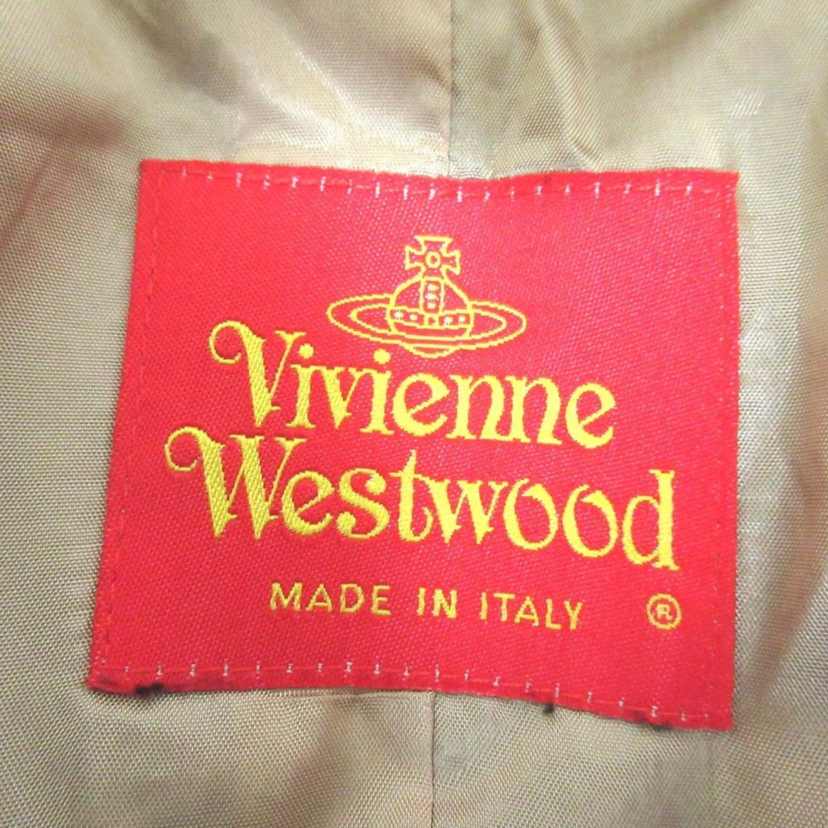  прекрасный товар Vivienne Westwood Vivienne Westwood первый период Vintage Glenn в клетку o-b золотой кнопка двойной tailored jacket 42