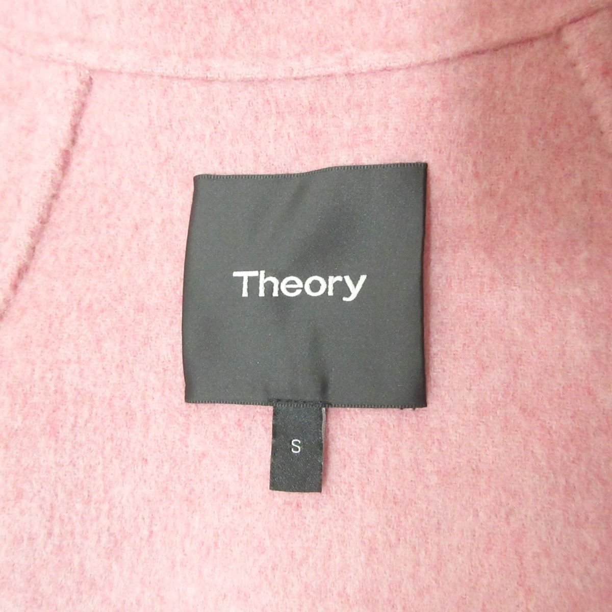 美品 19AW Theory セオリー OVERLAY DF NEW DIVIDE LUXE カシミヤブレンド ダブルフェイス フロントオープン コート S ピンク 102_画像3