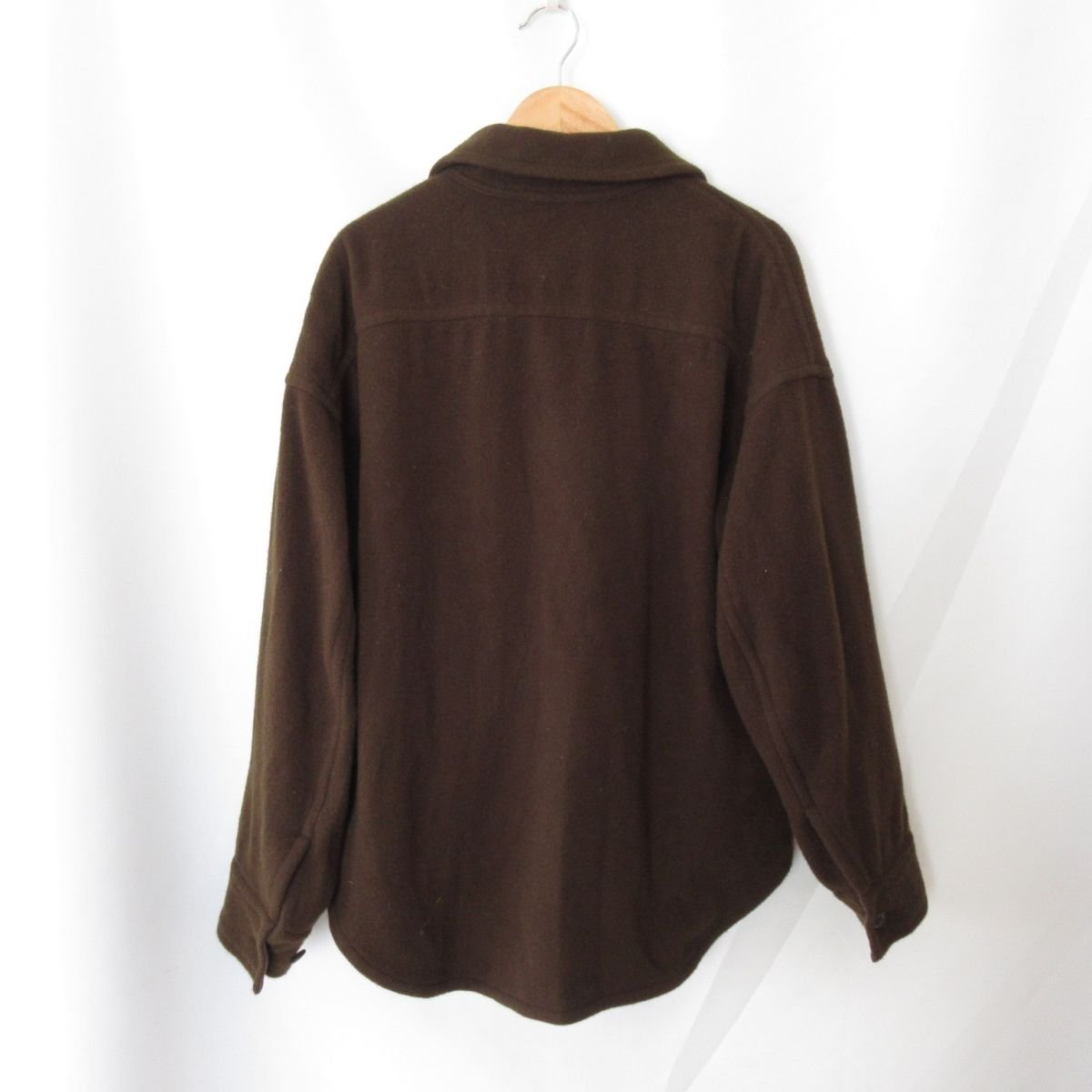  beautiful goods FLORENT Florent LAINE WOOL. pocket long sleeve shirt jacket oversize 1 Brown 104