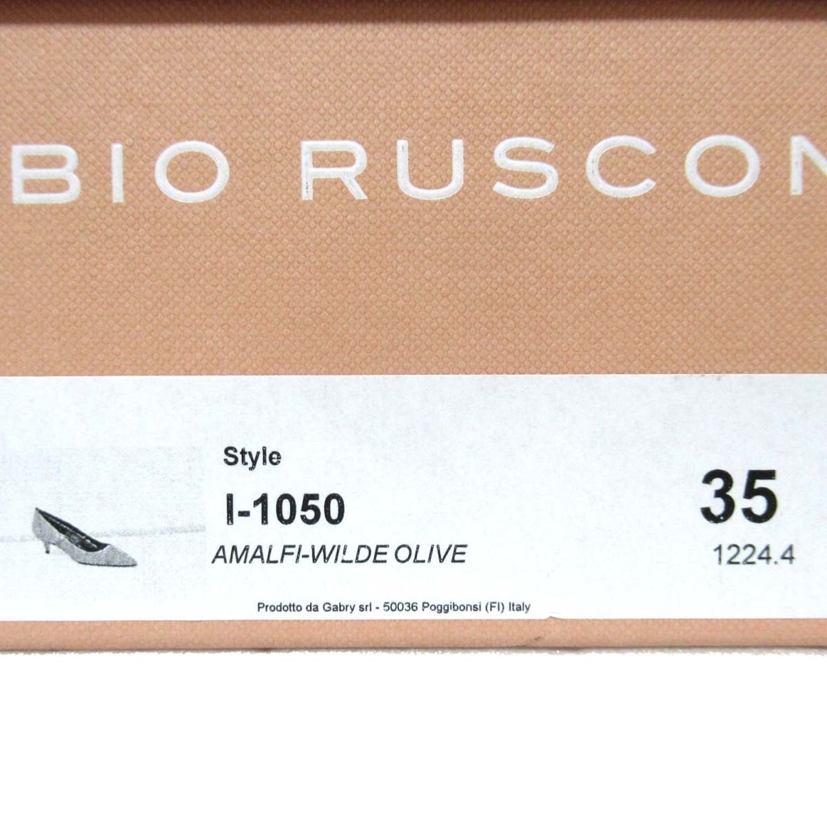 美品 FABIO RUSCONI ファビオルスコーニ スエードレザー ポインテッドトゥ パンプス 35サイズ 22.5cm相当 オリーブ_画像9