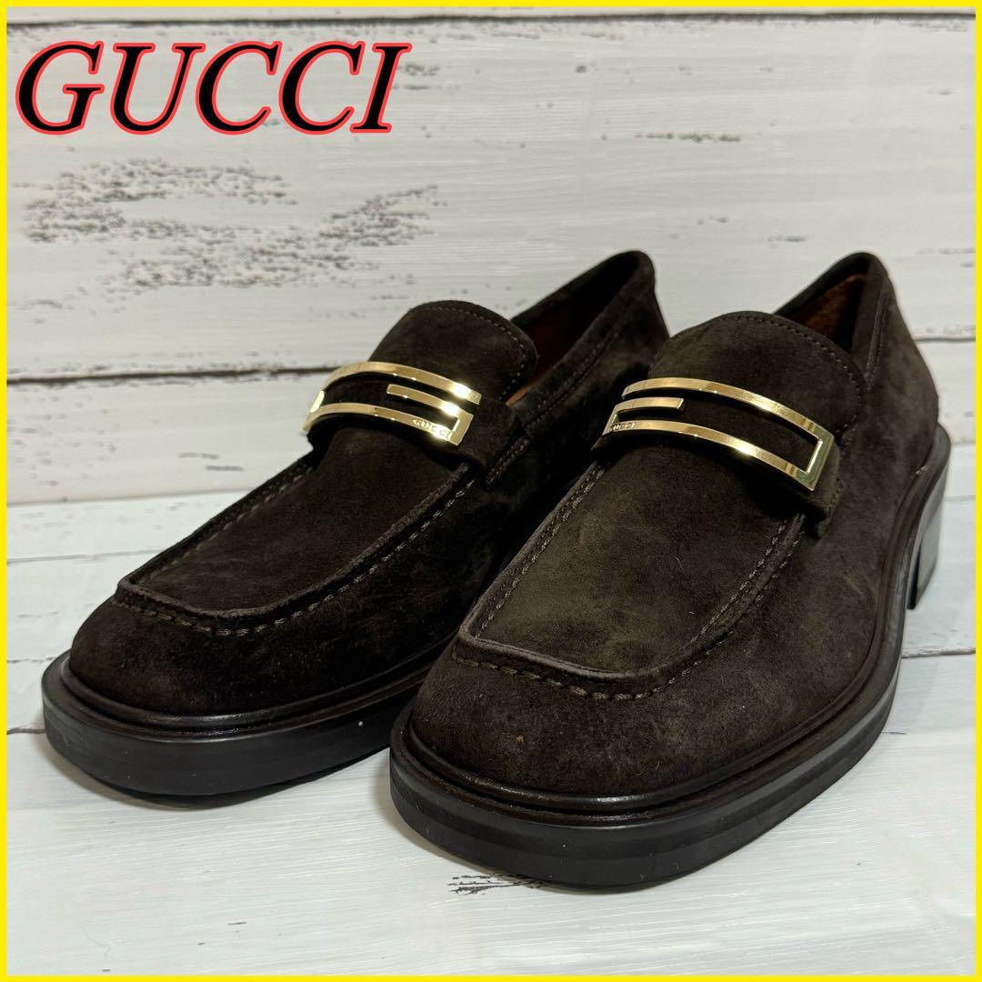 極美品】GUCCI グッチ スエード ローファー G金具 ブラウン 36ハーフ