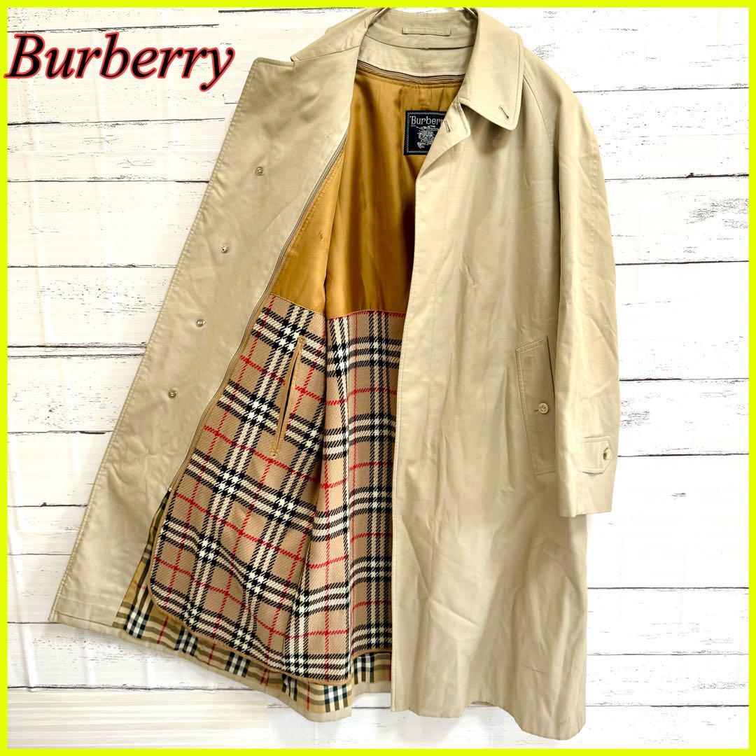 美品】Burberry バーバリー ステンカラーコート トレンチコート ロング