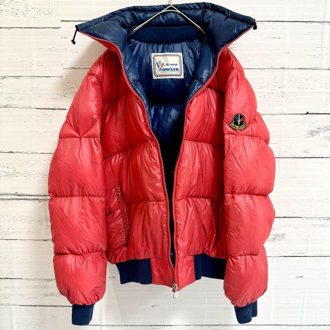 美品】MONCLER モンクレール ダウンジャケット レッド 男女兼用 M相当