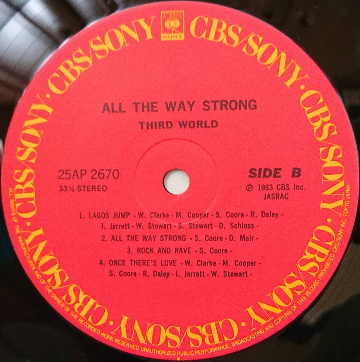 THIRD WORLD : ALL THE WAY STRONG サード・ワールド 帯なし 国内盤 中古 アナログ LPレコード盤 1983年 25AP 2670 M2-KDO-1243_画像6