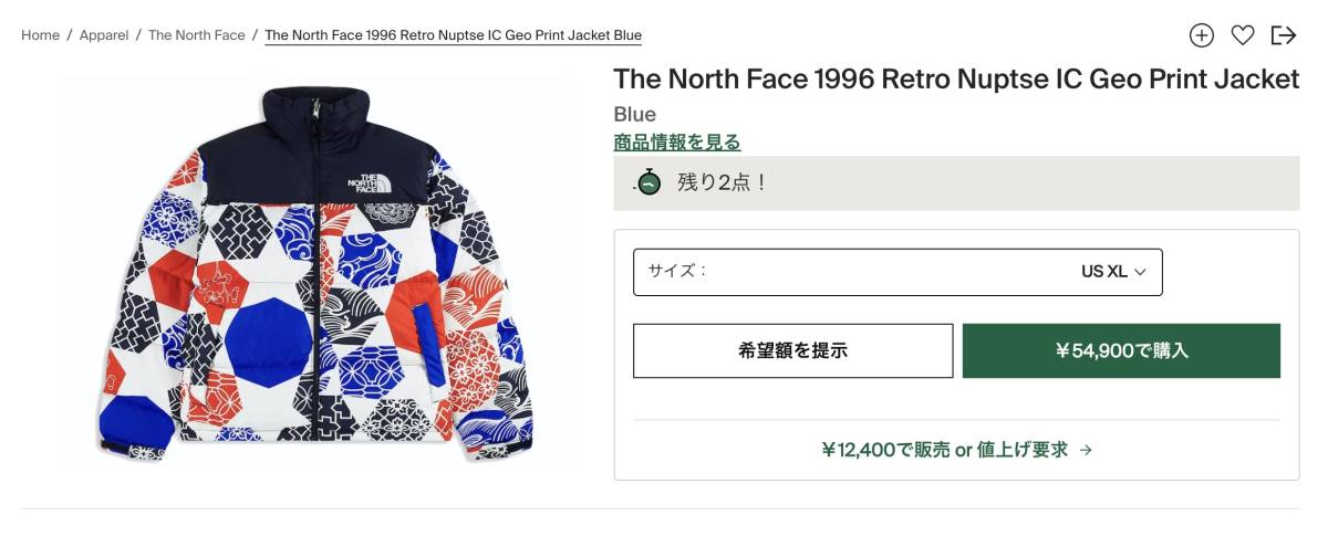 超美品 モデル出品 新品 XXLサイズ ノースフェイス Printed 1996 XLサイズ以上