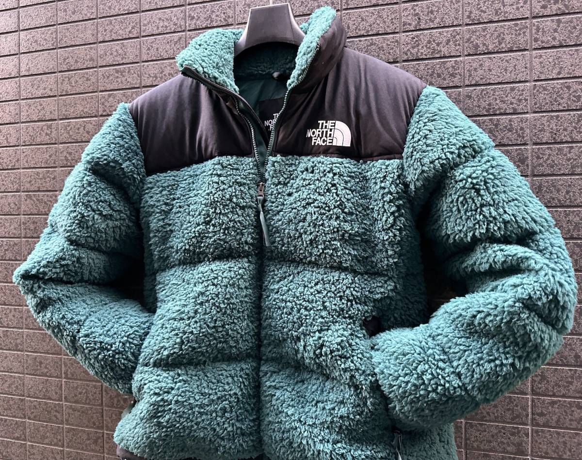 ◆モデル出品◆新品 XLサイズ ノースフェイス ボアパイル ヌプシ グースダウンジャケット緑 The North Face 96 Retro Sherpa Nuptse Jacket