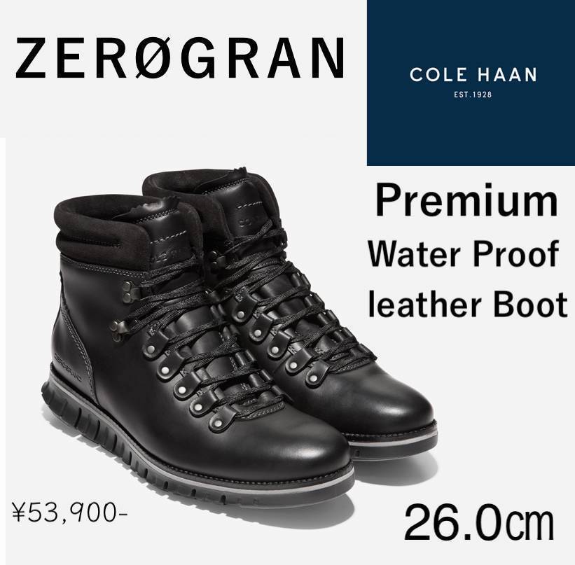 ◆モデル出品◆新品 26.0㎝ コールハーン ウォータープルーフ牛革ブーツ 定価53,900円 COLE HAAN ゼログランド ハイカー ブーツ_画像1