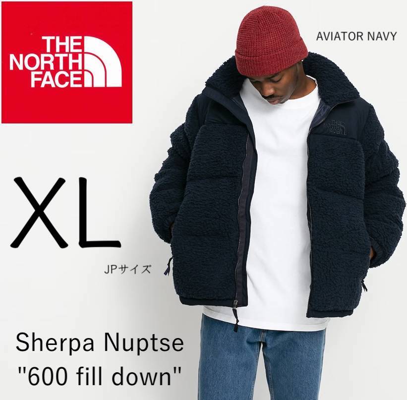 ◆モデル出品◆新品 XLサイズ ノースフェイス シェルパ ヌプシ ボア グースダウンジャケット LL 紺色 The North Face SHERPA NUPTSE JKT /_画像1