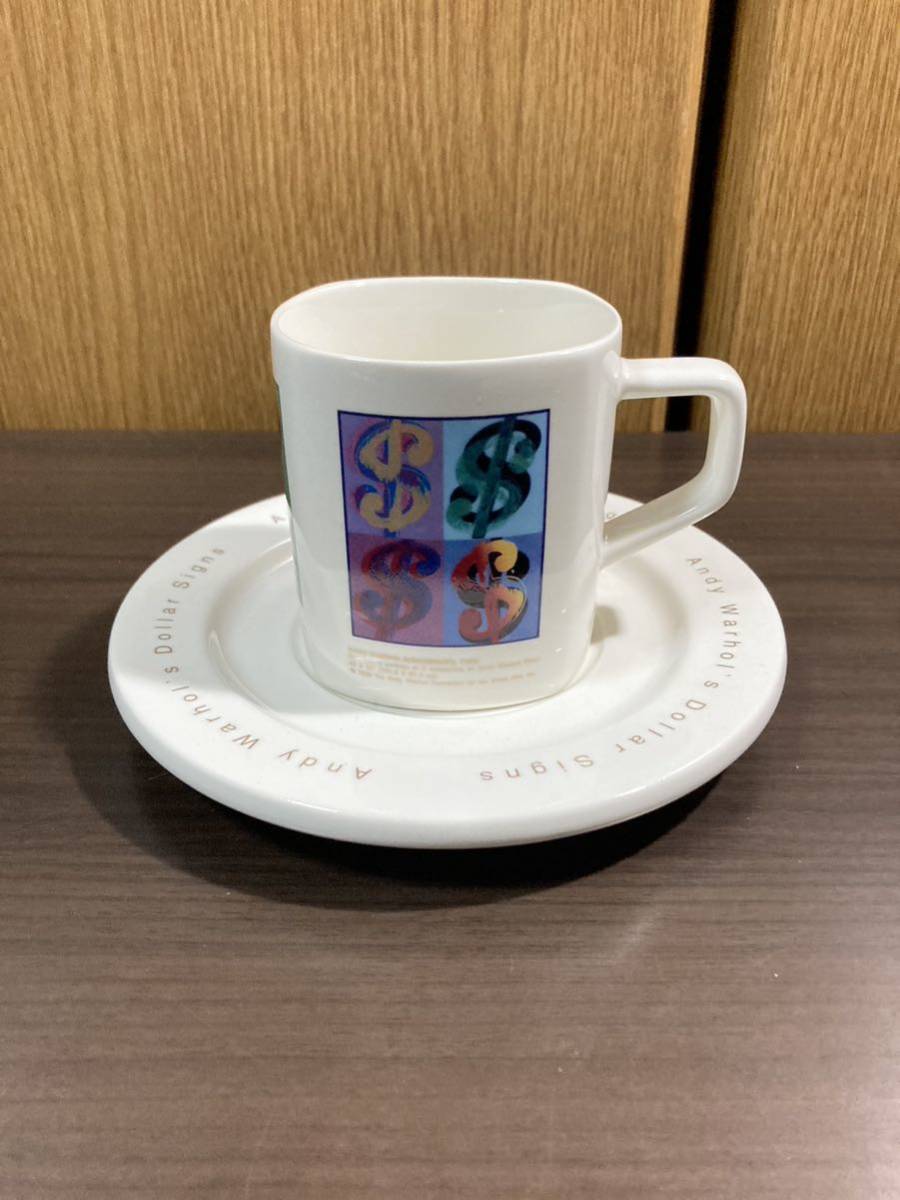 ▼アンディウォーホル≪カップ&ソーサー　1客≫陶器製　ドルモチーフAndy Warhol_画像1