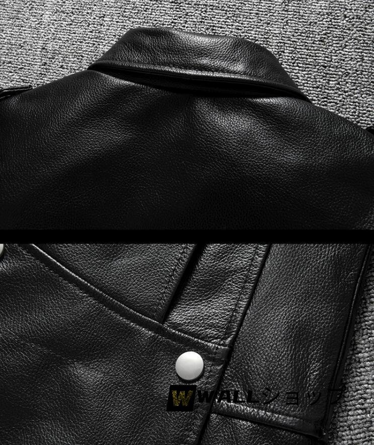 レザージャケット メンズ　バイクジャケット　高級　牛革　本革　格好良い　革ジャン 黒 S～4XL選択_画像8