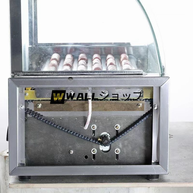 ソーセージ焙煎機 ロースト ソーセージマシン ホットドッグマシン 電気ワッフルソーセージ7棒 ステンレスローラー 回転式ト_画像4