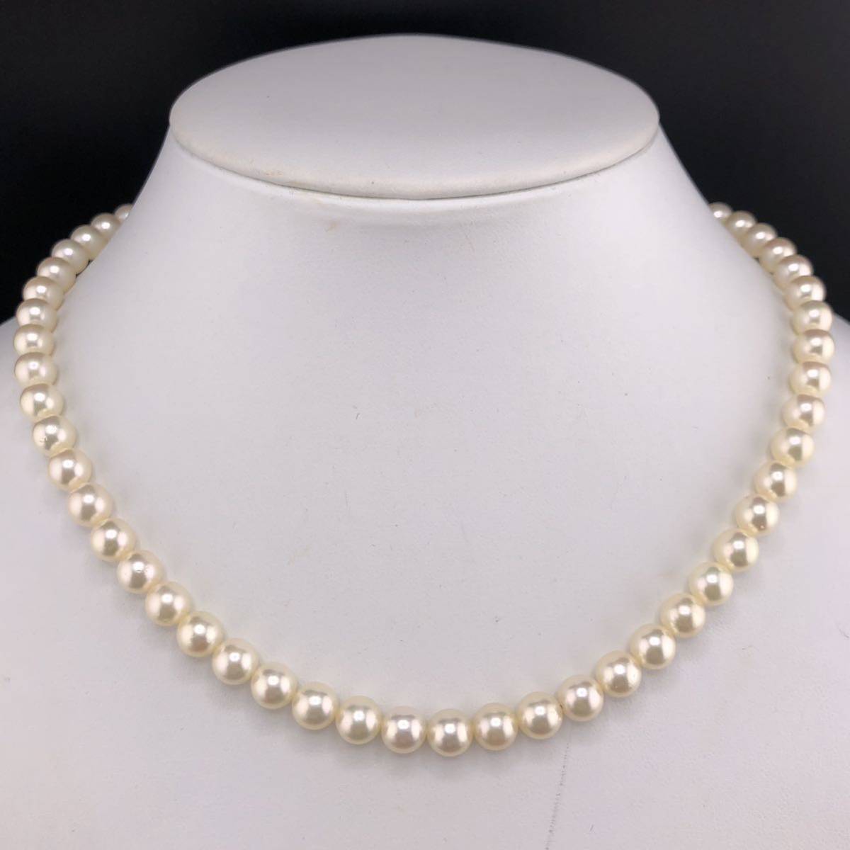 E10-0057 アコヤパールネックレス 6.5mm~7.0mm 43cm 29.6g (アコヤ真珠 Pearl necklace SILVER )