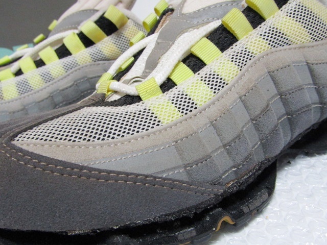 95年製 1995 NIKE AIR MAX 95 ORIGINAL NEON YELLOW OG 104050-071 US10 エアマックス イエローグラデ オリジナル シングルステッチ 最初期_画像3