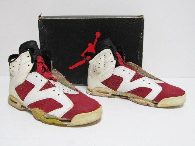 91年製 1991 VTG NIKE AIR JORDAN 6 ORIGINAL CARMINE OG 4401 US10 ナイキ エアジョーダン カーマイン オリジナル ビンテージ デッド 新品_画像2