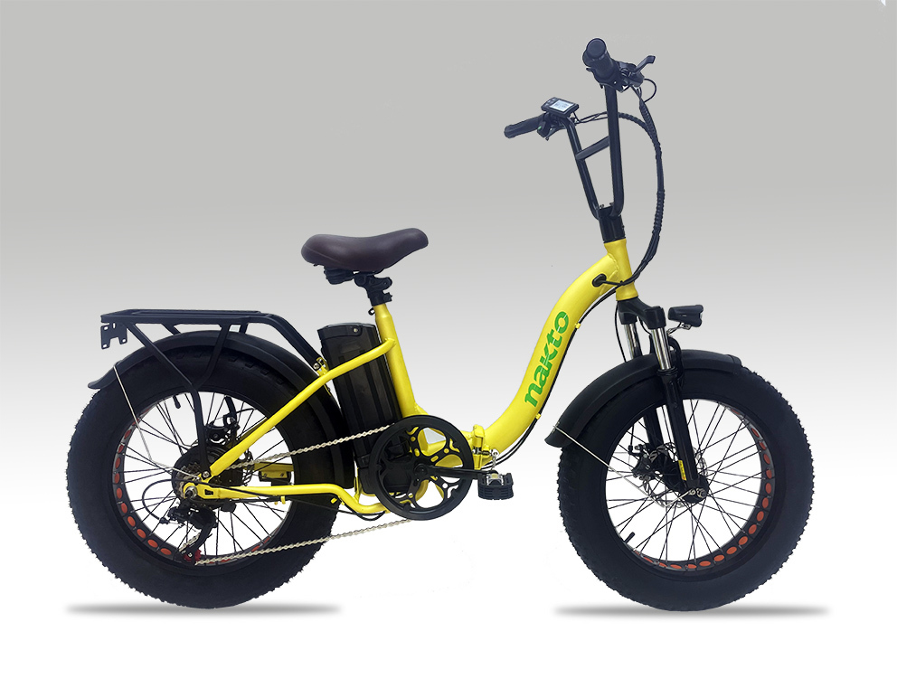  new goods * electromotive bicycle (mo pet version )[Steady 20] very thick tire installation fatbike type folding possibility 20 -inch yellow color 