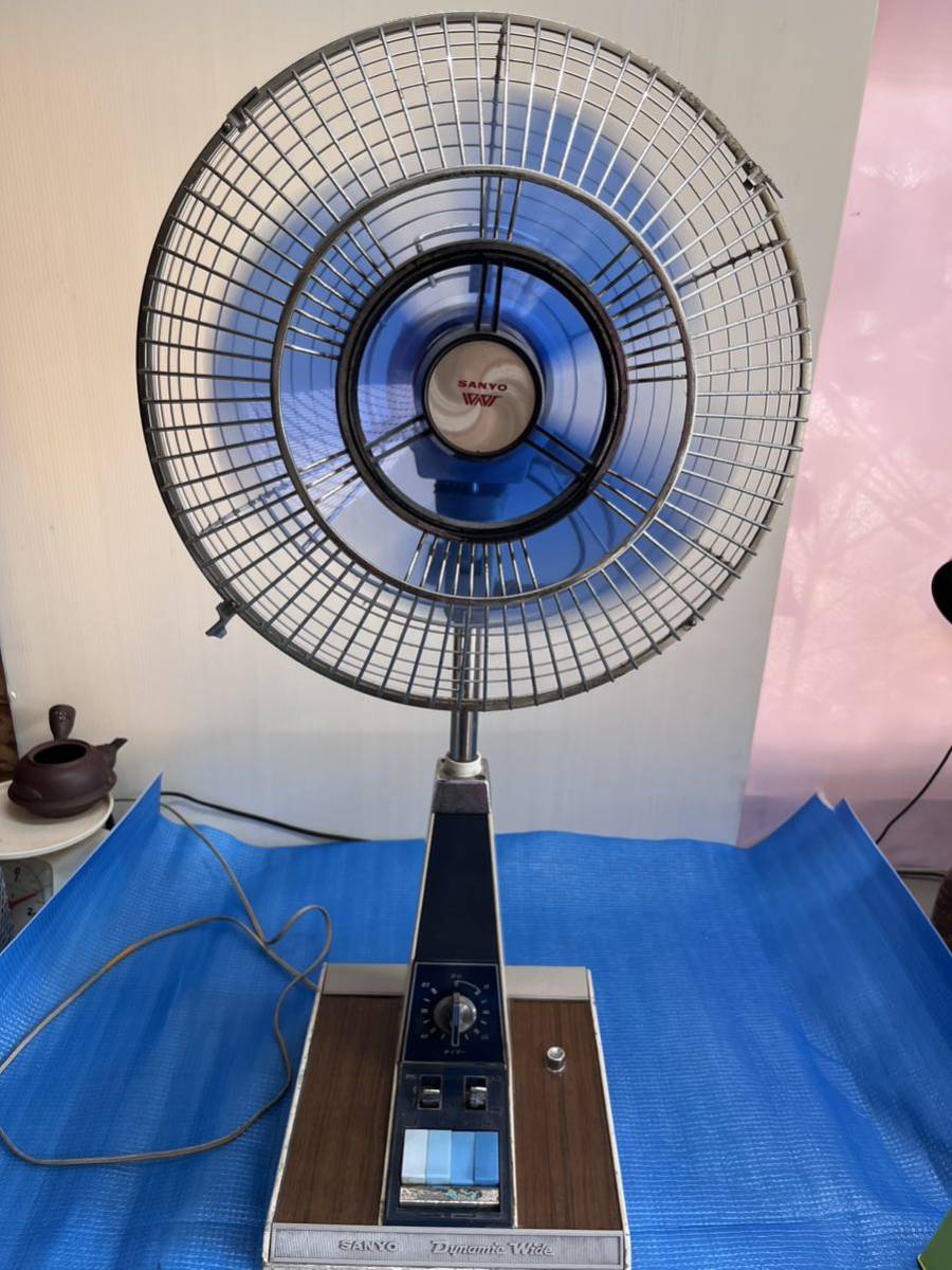  rotation has confirmed Sanyo electric fan dynamic wide high class . seat ..EF-6NZ type Sanyo Electric Showa Retro that time thing 