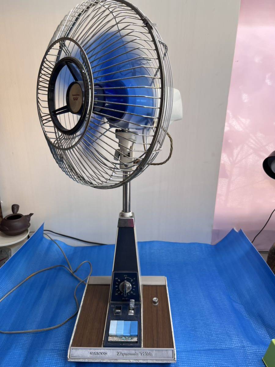  rotation has confirmed Sanyo electric fan dynamic wide high class . seat ..EF-6NZ type Sanyo Electric Showa Retro that time thing 