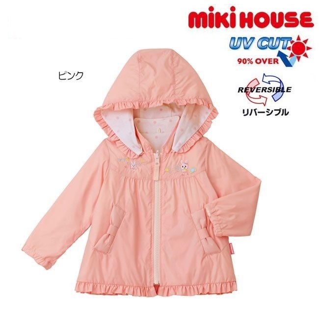 即決です！【ミキハウス】新品未使用♪mikihouse 90cm 85cm～95cm リバーシブルジャンパー コート 子供服 キッズ 女の子 おでかけ ピンク_画像1