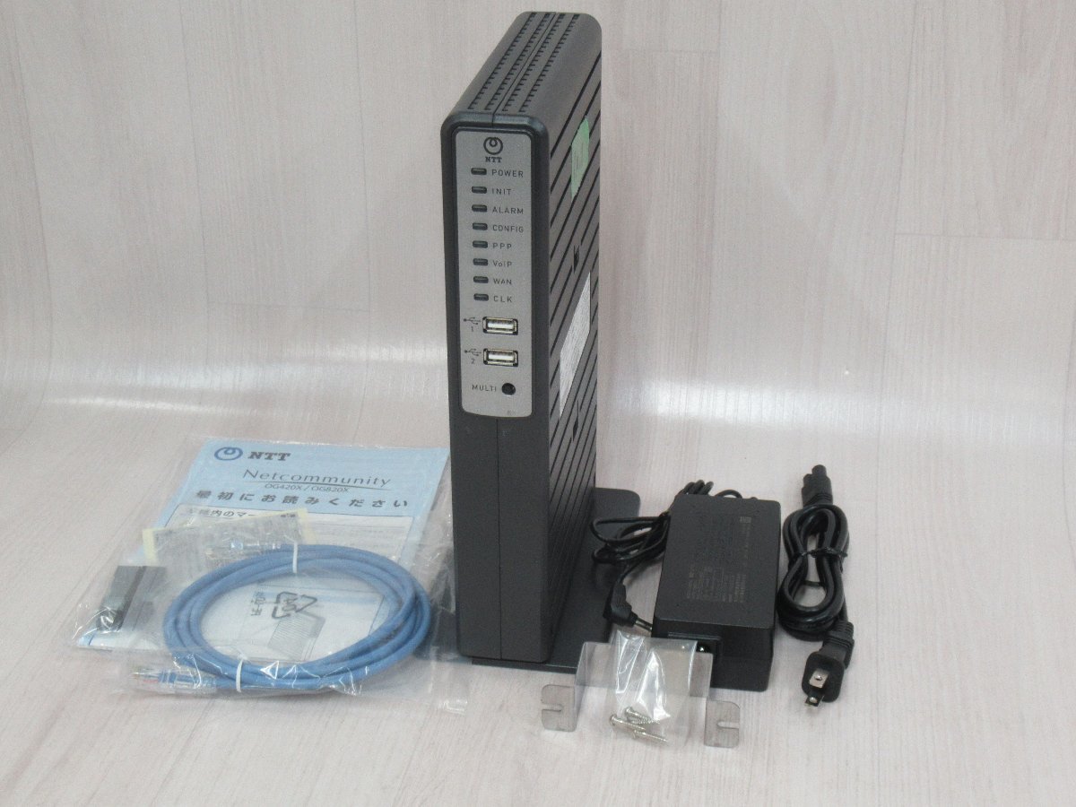 Ω ZU1 14214# unused goods NTT[ OG420Xi ]Netcommunity ISDN interface 2 port ... telephone adapter 19 year made Ver.1.0.1