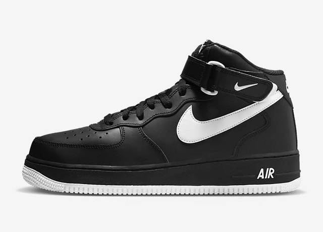 NIKE AIR FORCE 1 MID '07 DV0806-001 エア フォース ミッド 黒×白 US9_画像2