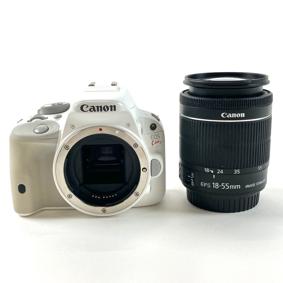 激安通販 レンズキット X7 Kiss EOS Canon キヤノン ホワイト 【中古