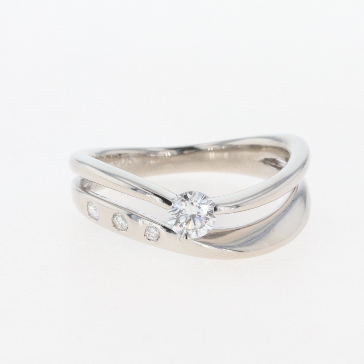 ダイヤモンド デザインリング プラチナ メレダイヤ 指輪 リング 13号