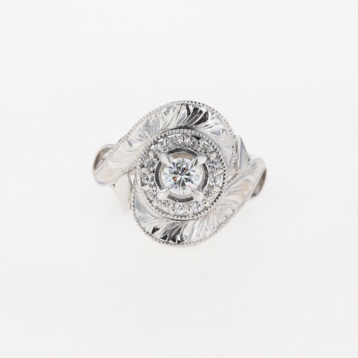 独特な ダイヤモンド デザインリング プラチナ メレダイヤ 指輪 リング
