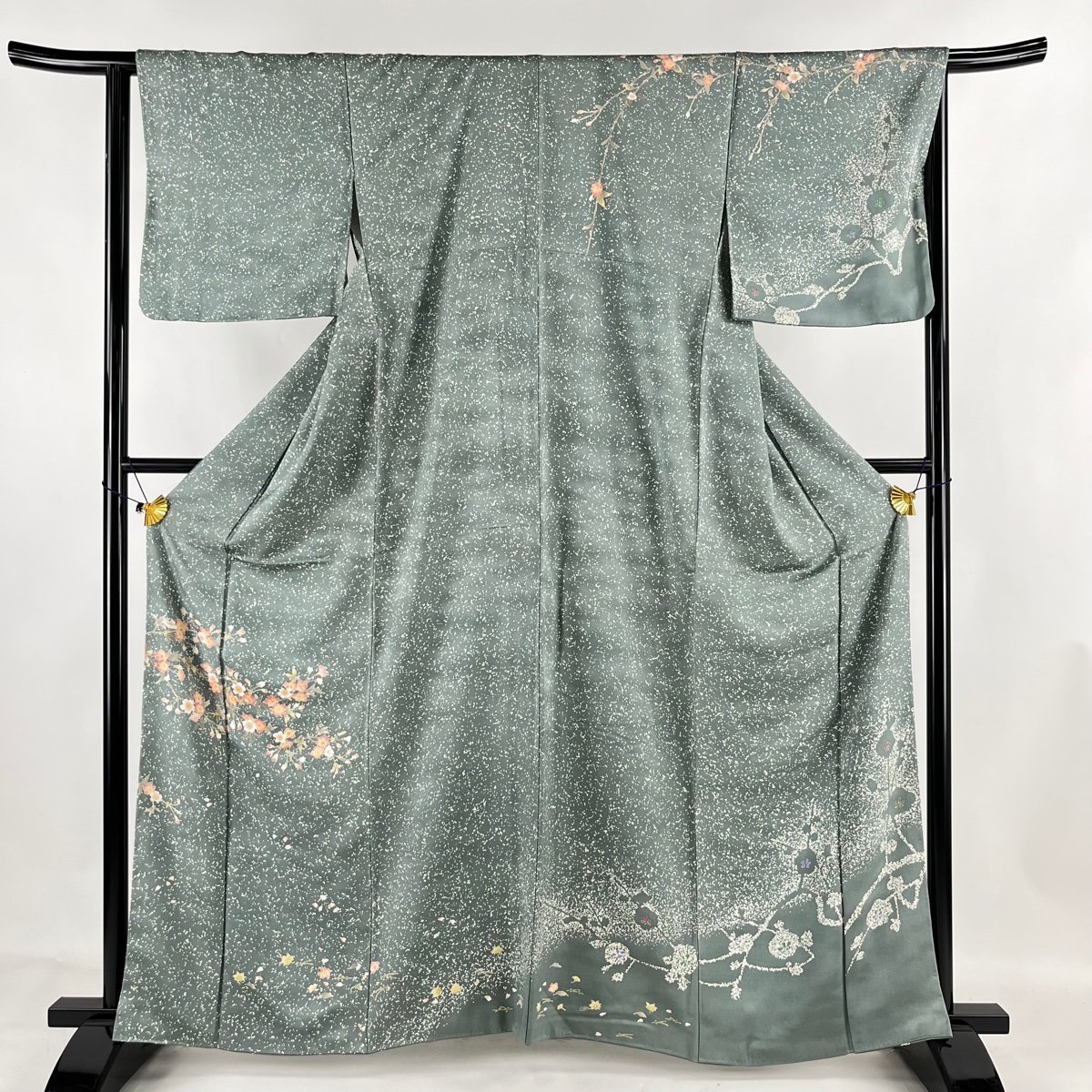 豪華 桜 袷 M 裄丈64cm 身丈163cm 訪問着 吹き寄せ 【中古】 秀品 正絹