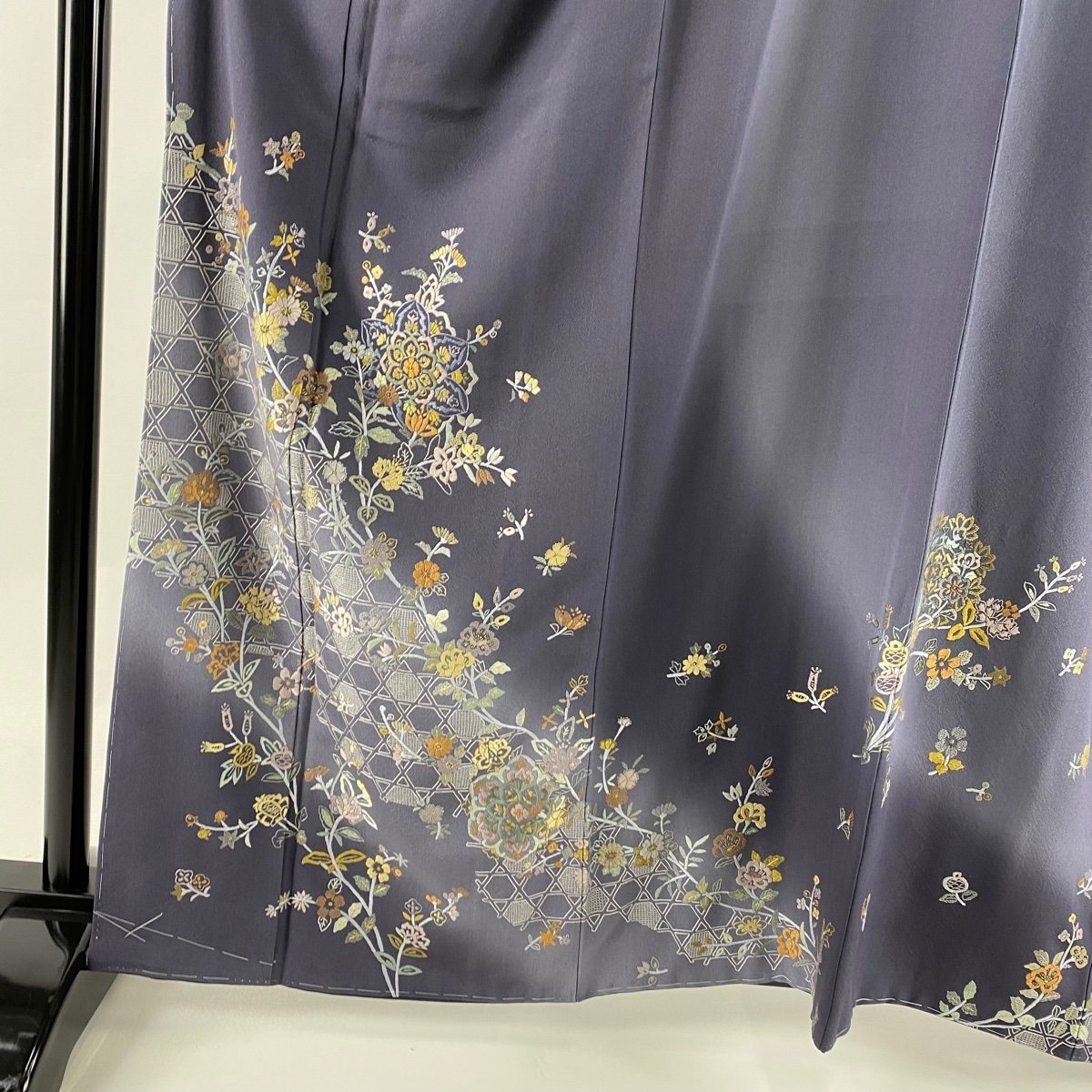 通販 人気】 訪問着 身丈162cm 【中古】 名品 美品 正絹 灰紫 刺繍