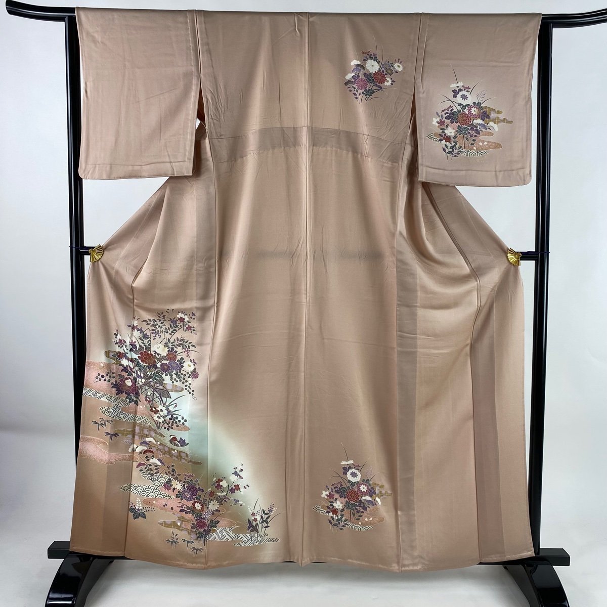 あすつく】 付下げ 身丈163cm 【中古】 一つ紋 秀品 正絹 ピンク