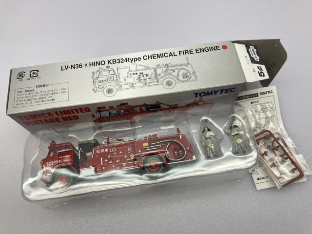 トミカ1/64 TLV-N36a 日野KB324型化学消防車田原市消防署77年式 トミカ1/64 TLV-N36a 日野KB324型化学消防車田原市消防署77年式