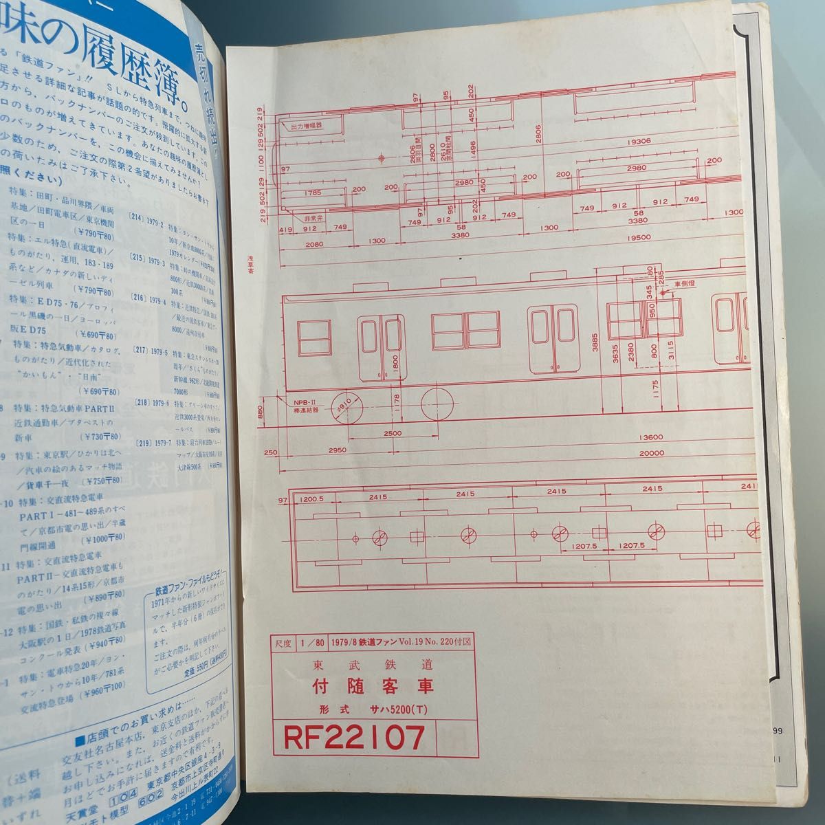 鉄道ファン 1979.8 武蔵野線散歩/EF58/ブルトレシール欠/東武5000系