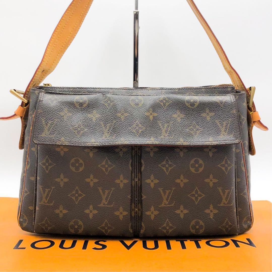 【美品・希少モデル】LOUIS VUITTON ルイヴィトン ハンドバッグ ショルダーバッグ モノグラム ヴィバシテ GM PVC レザー ブラウン