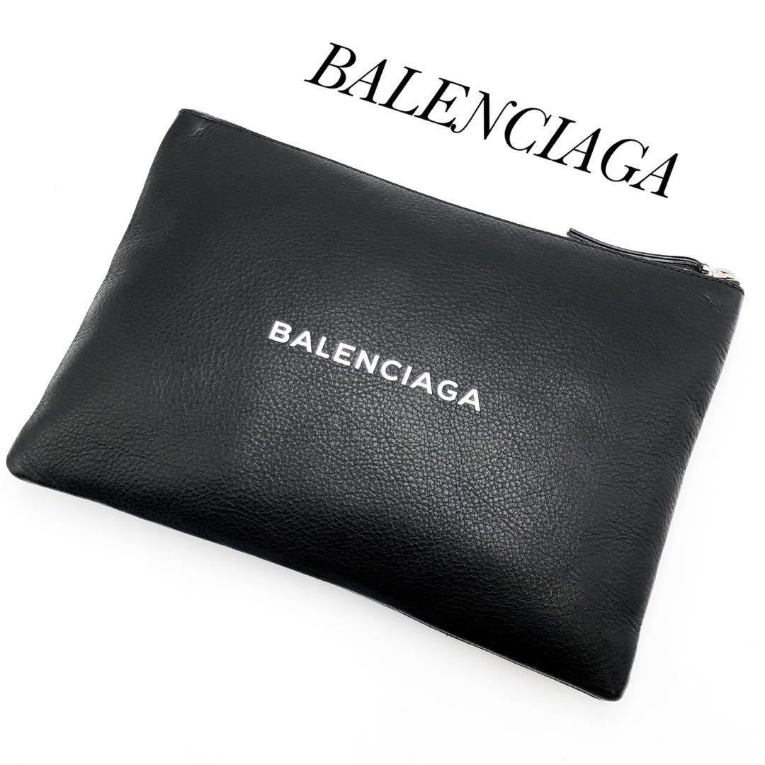 バレンシアガ BALENCIAGA クラッチバッグ ロゴセカンドバッグ レザー-