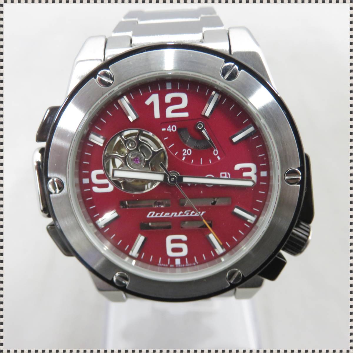 【 美品 】 オリエントスター DA04-D0-B 自動巻き メンズ腕時計 赤文字盤 Orient Star 稼働品 HA101805