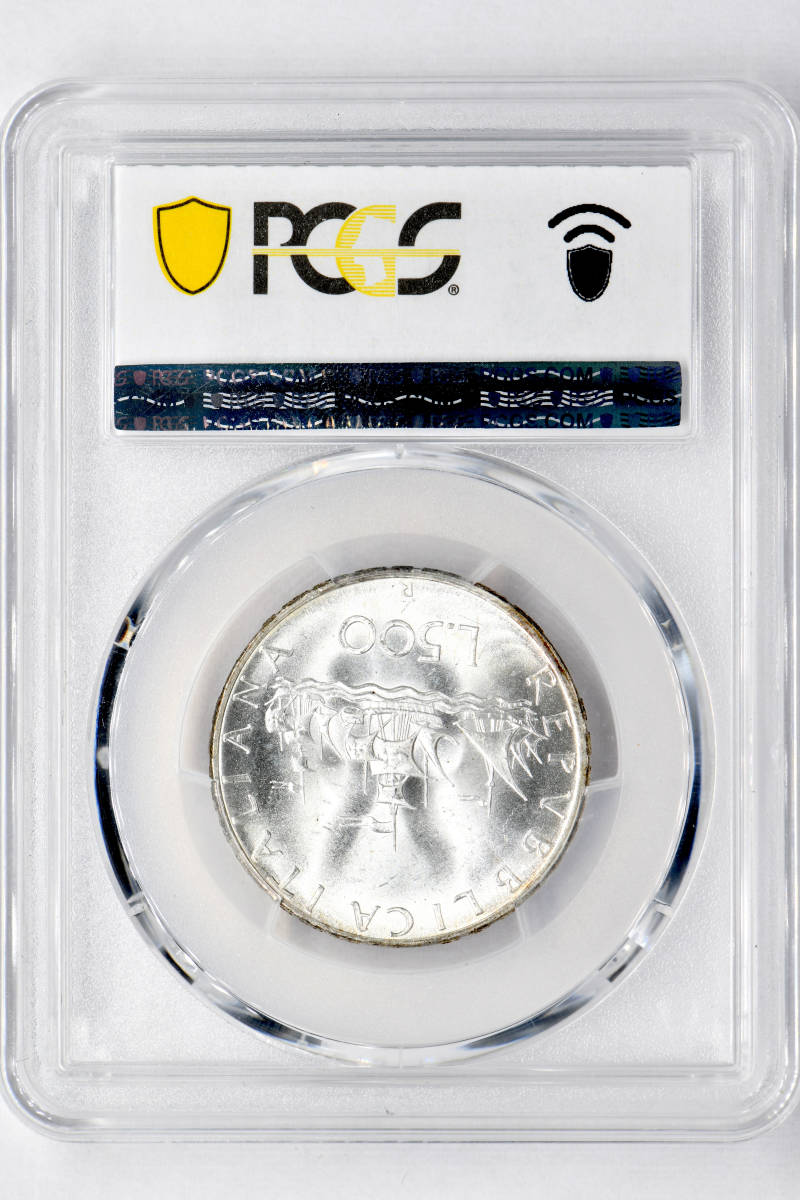 1円〜1966-R イタリア 500L銀貨 NGC MS65 未使用+ 世界コイン 古銭