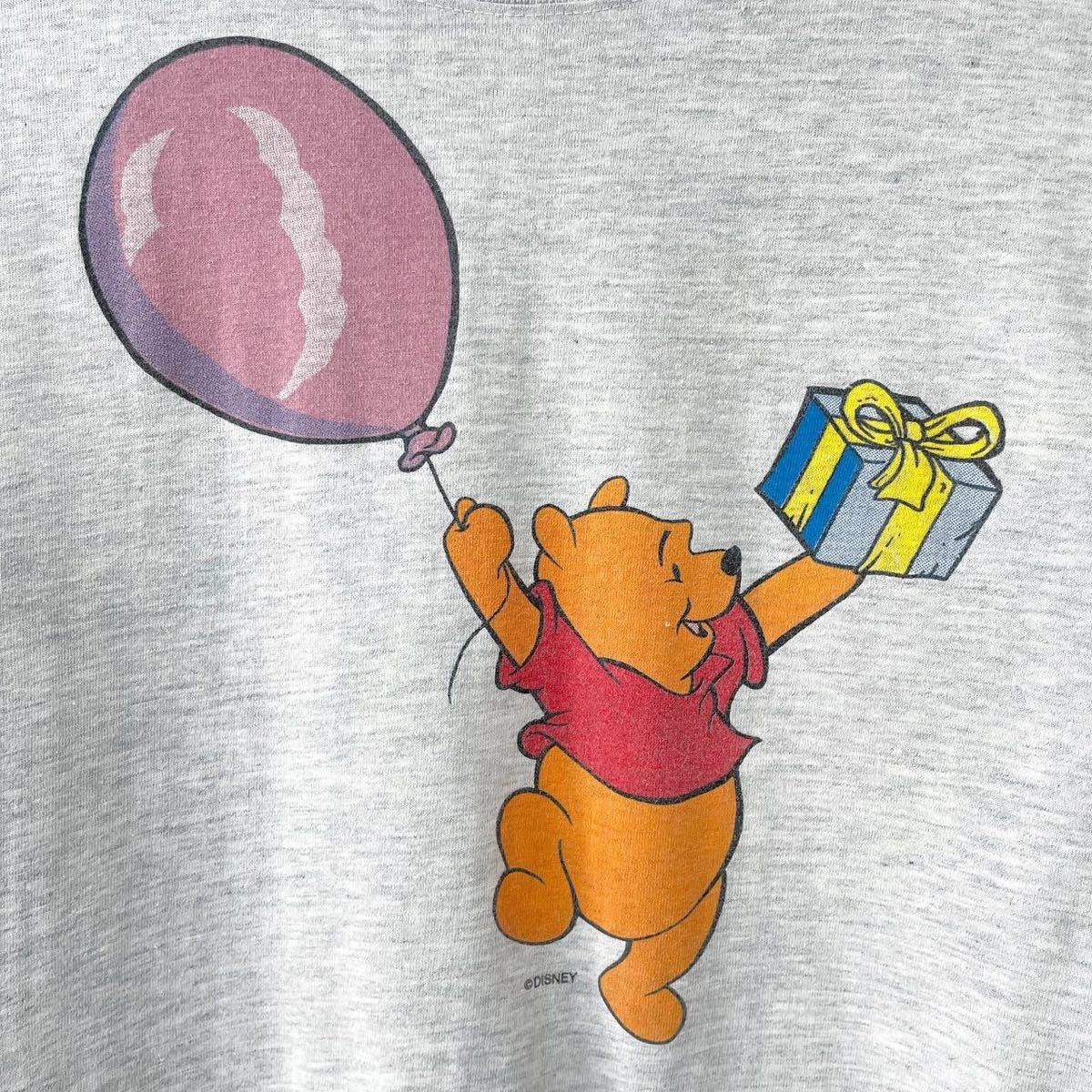 ■激レア■90s USA製 POOH DISNEY 風船 アート Tシャツ M プーさん ディズニー ビンテージ_画像2