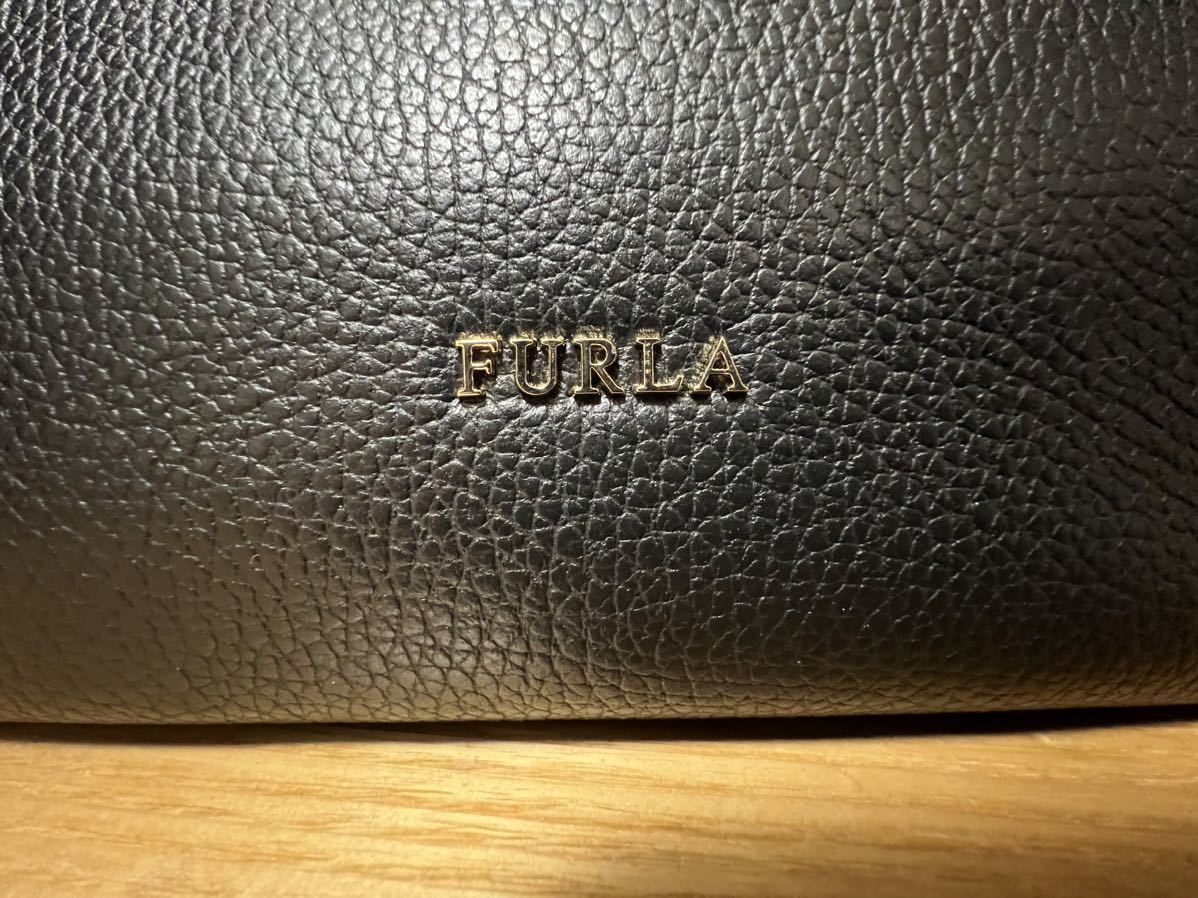 大量入荷 FURLA フルラ 本革 バック 牛革 黒 ワンハンドル ショルダー