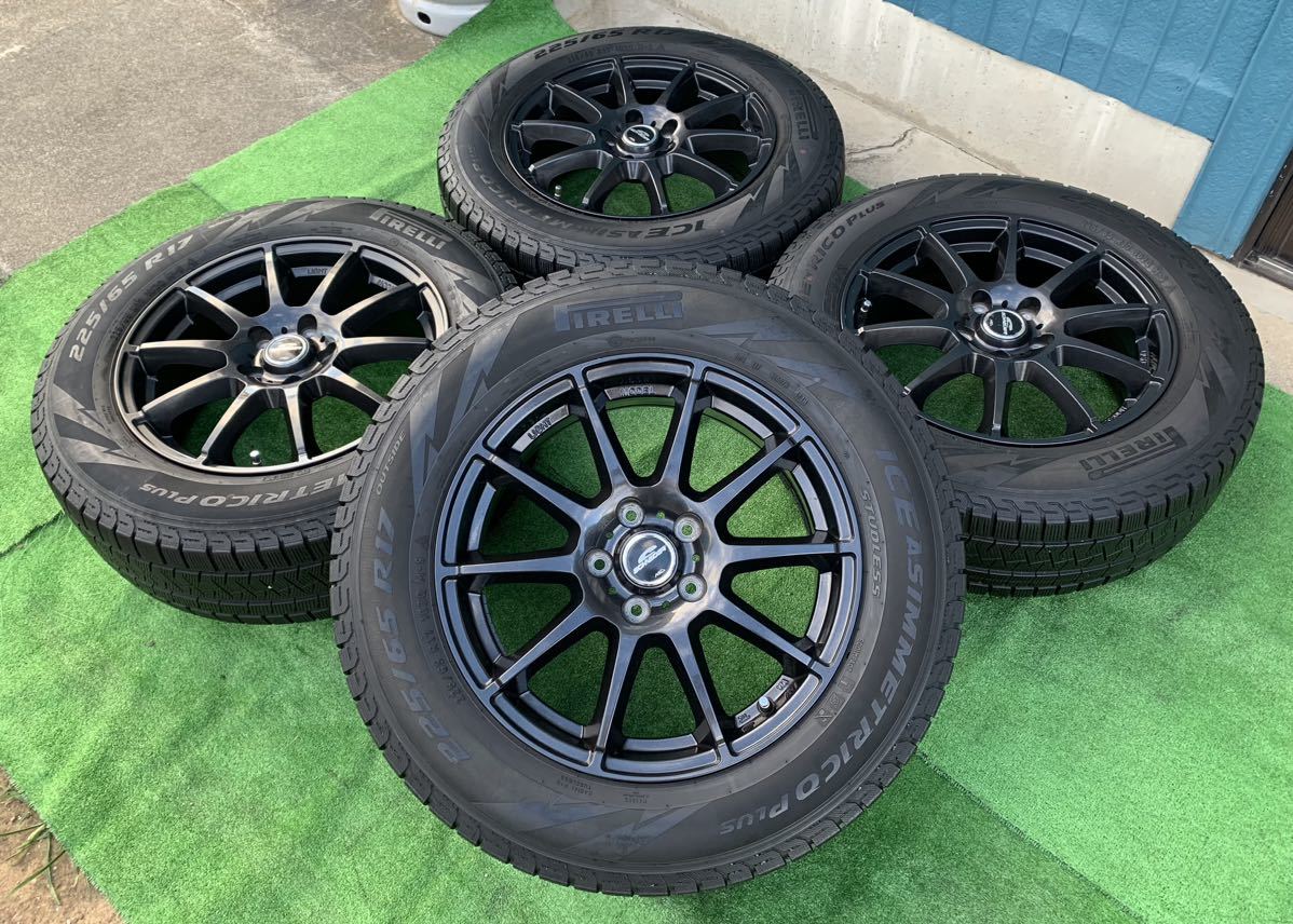 A-TECH SCHNEDER 17インチホイール& 225/65R17 PIRELLI スタッドレスタイヤ4本★ エクストレイル CX-8 CX-5 レガシィアウトバック等231021_画像1