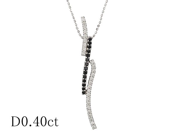 ブラックダイヤ ダイヤモンド/0.40ct デザイン ネックレス K18WG