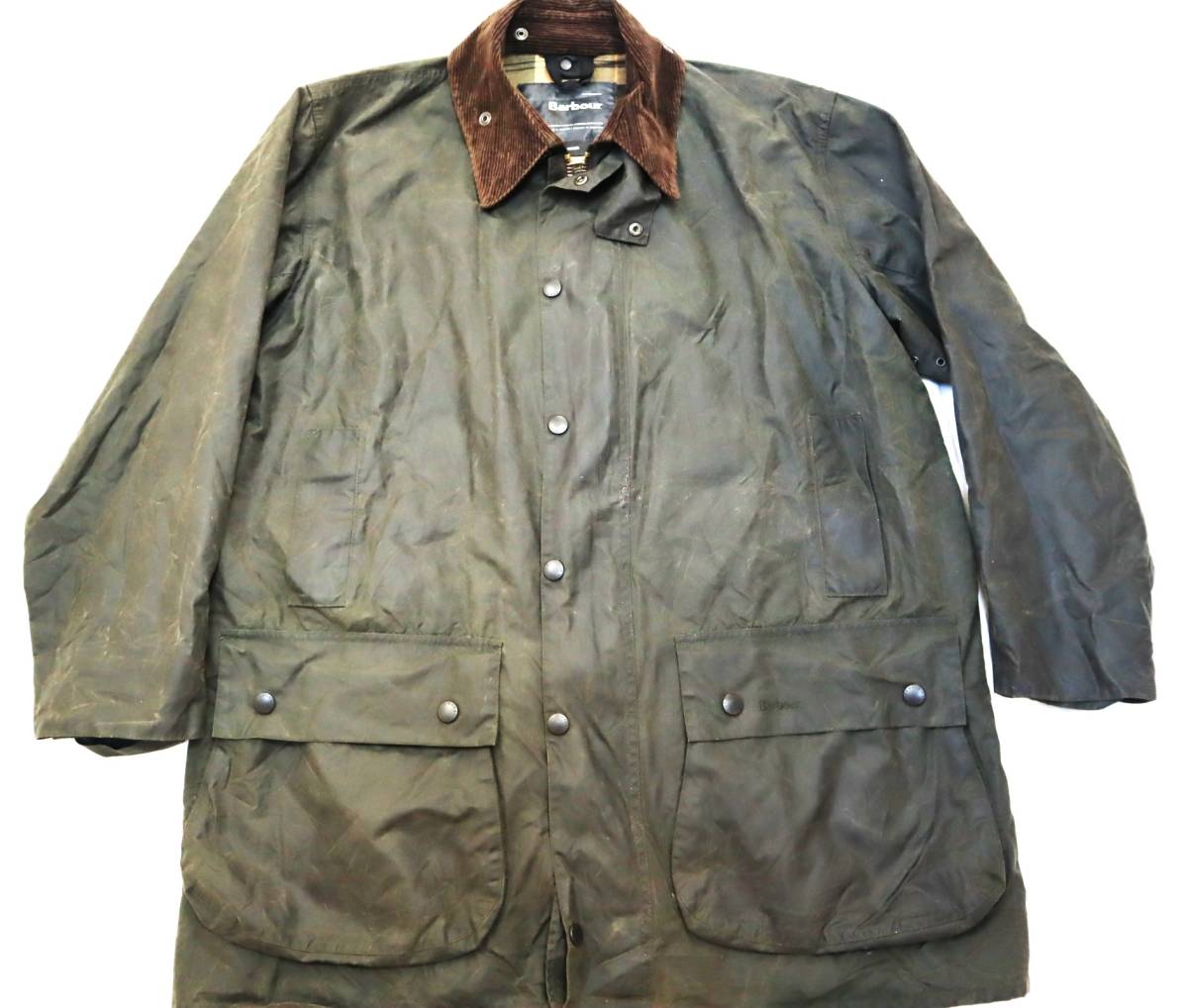 BIGサイズ46!! バブアー Barbour 3ワラント BORDER ボーダー セージ オイルドジャケット ロングコート_画像2