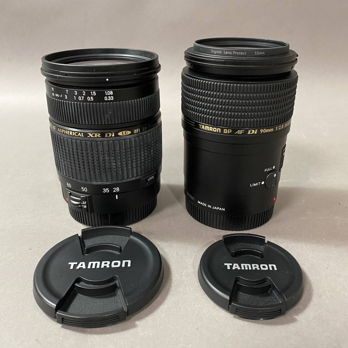 RS133 TAMRON SP レンズ 2点まとめ AF ASPHERICAL XR Di LD 28-75mm 1:2.8 MACRO φ67 90mm 1:2.8 MACRO φ55 タムロン カメラ パーツ 撮影_画像1