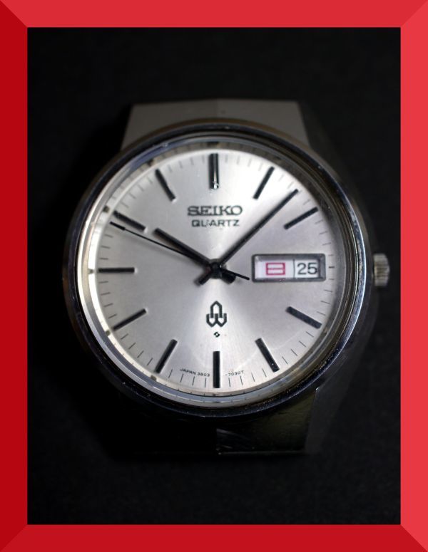セイコー SEIKO クォーツ 3針 デイデイト 3803-7020 38系 男性用 メンズ 腕時計 W149 稼働品 A
