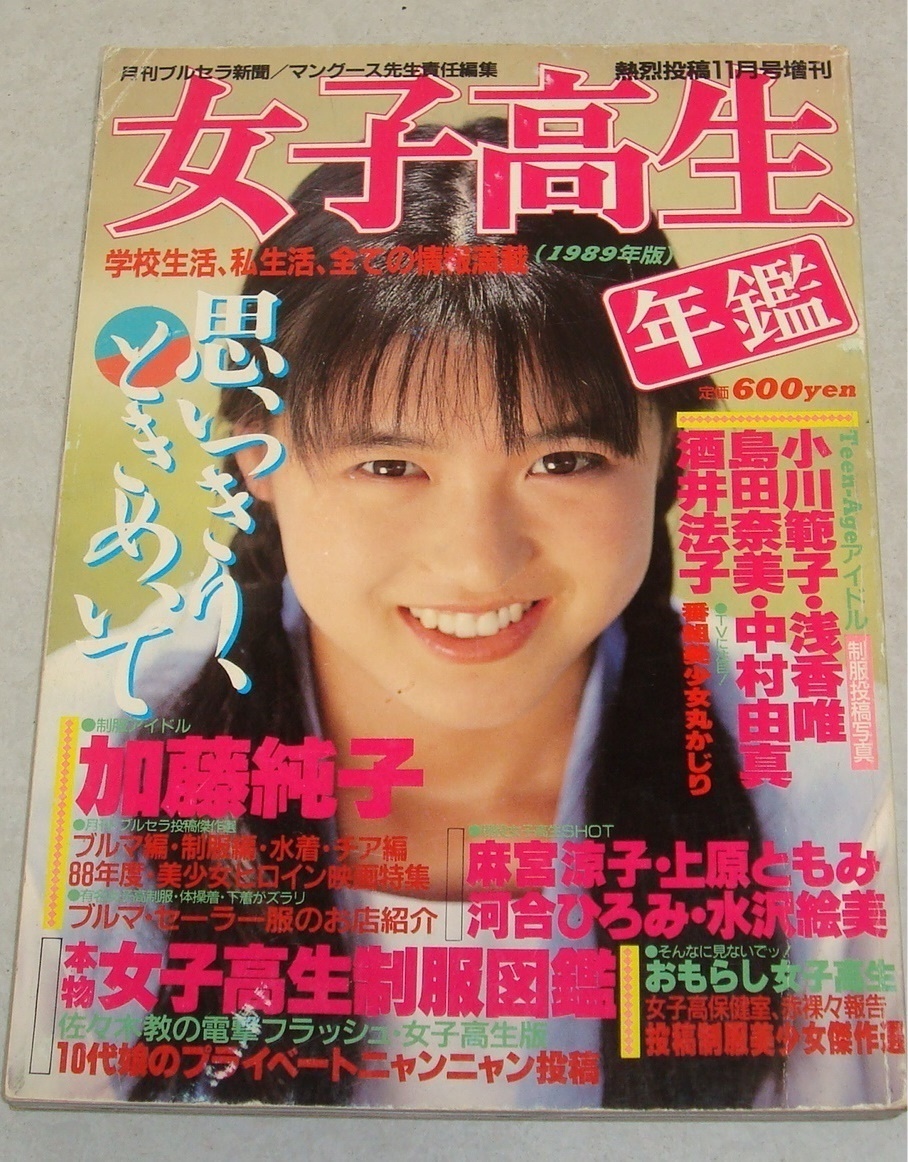 S4●女子高生 年鑑 1989年11月号 水沢絵美 河合ひろみ 加藤純子 美少女 熱烈投稿 クラスメイト ジュニア 写真時代 セクシーアクションの画像1