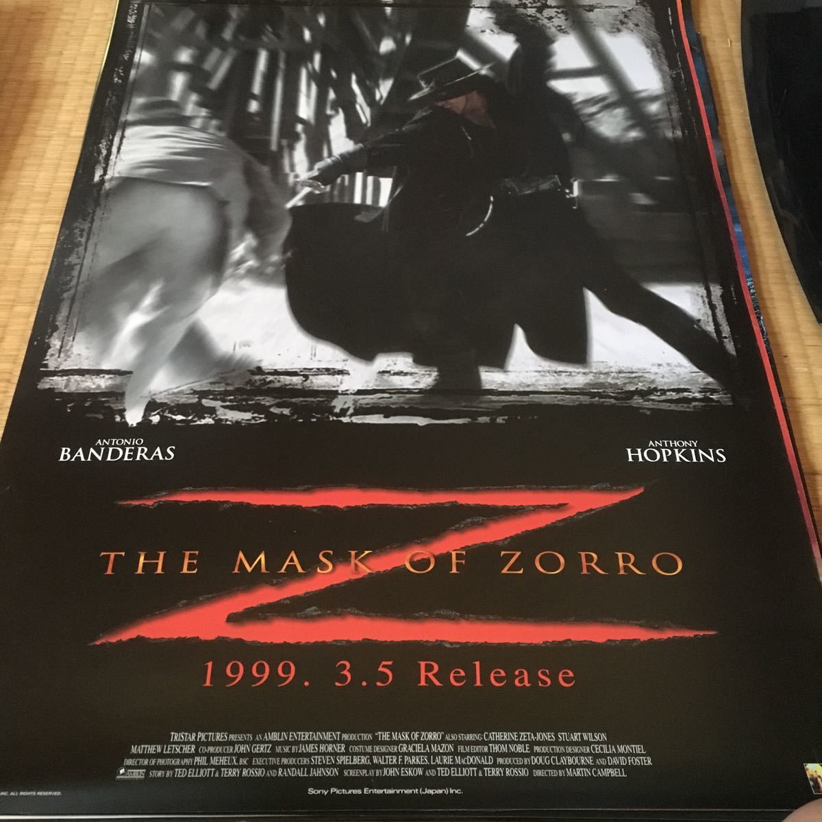 DVD 販売促進B2ポスター THE MASK OF ZORRO アンソニー・ホーキンス アントニオ・バンデラス_画像1