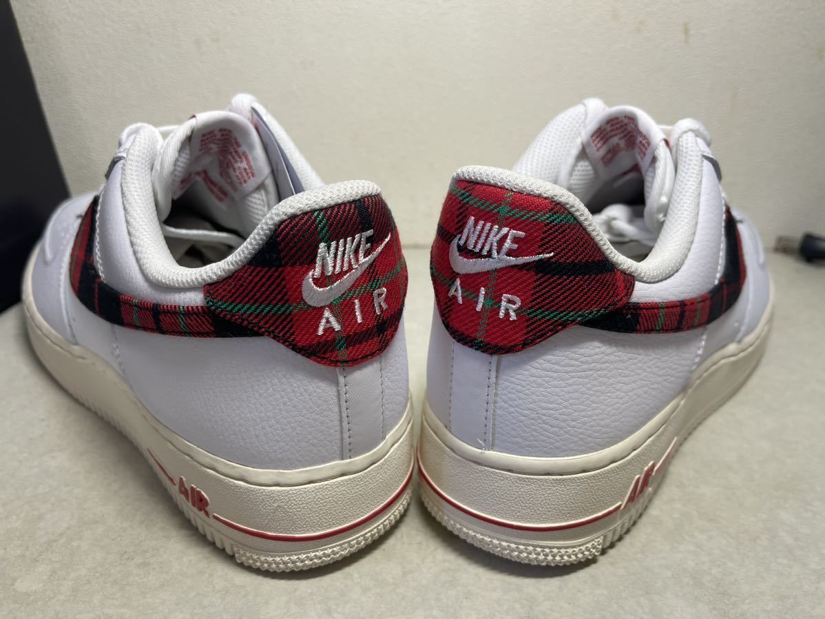 NIKE AIR FORCE 1 '07 LV8 エア フォース 1 PLAID 白 x 赤チェック US10.5 国内正規 未使用 DV0789-100_画像4