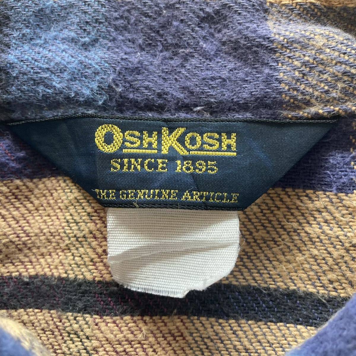 80s 90s VINTAGE OSH KOSH オシュコシュ USA製 ネルシャツ 長袖シャツ 紫_画像5