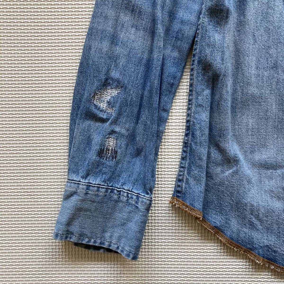 DENIM&SUPPLY デニム&サプライ ラルフローレン ネイティブ柄 デニムシャツ 長袖シャツ M_画像5