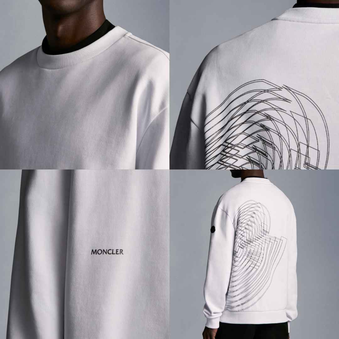 Lサイズ【未使用】MONCLER 3D Graphic print sweatshirt　スウェット 白色 ホワイト色　正規品　◆定価９万円◆　 トレーナー