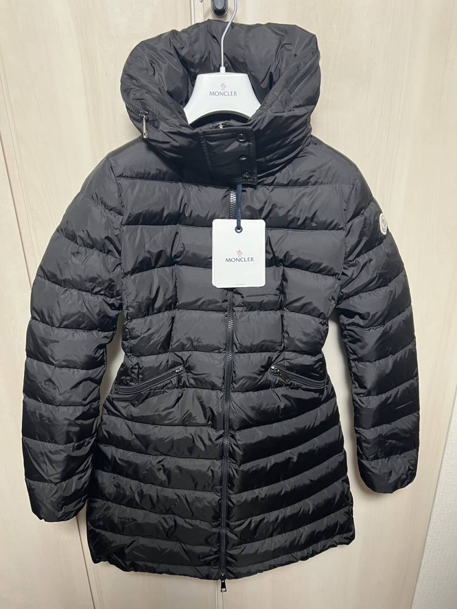 Mサイズ【未使用】MONCLER FLAMETTE Fox fur TG2　ブラック　黒色　正規品　◆定価29.8万円◆　大人気ロングコート_画像1